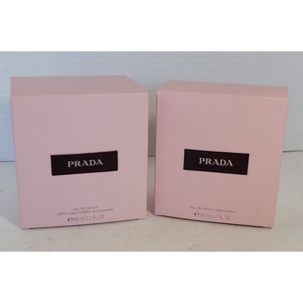 Prada Empty Eau de Parfum Fragrance Boxes Set of 2, 4"x3.5"x3", 4"x3.5"x2"